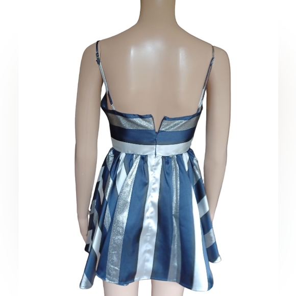 Lovers + Friends Womens Sleeveless Fit Flare Aline Mini Dress Striped Size XS - Picture 9 of 10